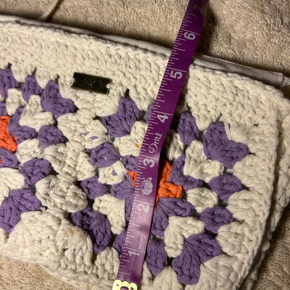 Roxy Cream and Purple Crossbody Bag - Picture 5 of 6